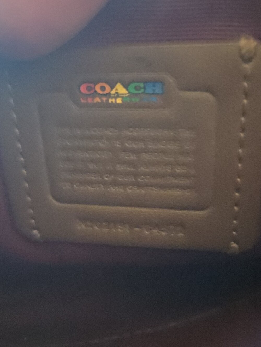 Coach Multicolor Logo Wristlet in Brown, Red, Orange, Yellow, Green, Blue - Picture 3 of 4
